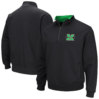 Men's Colosseum Black Marshall Thundering Herd Tortugas Logo Quarter-Zip Jacket