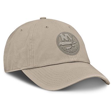 Men's Fanatics Tan New York Islanders Authentic Pro Road Adjustable Hat