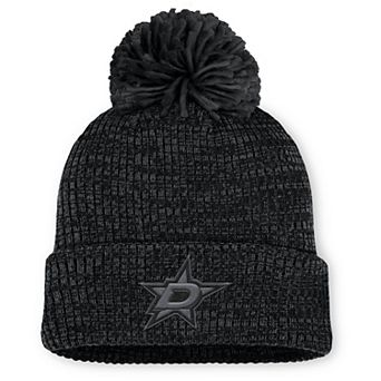 Women's Fanatics Black Dallas Stars Authentic Pro Road Cuffed Knit Hat with Pom