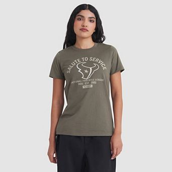 Women's Nike Olive Houston Texans 2025 Salute to Service Sideline T-Shirt