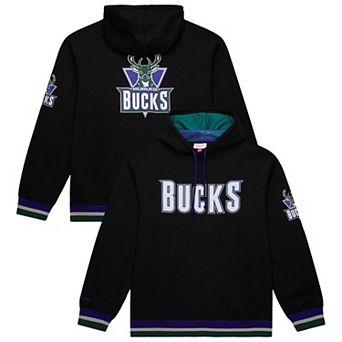Unisex Mitchell & Ness Black Milwaukee Bucks Vintage Heavyweight Hoodie