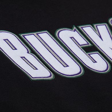 Unisex Mitchell & Ness Black Milwaukee Bucks Vintage Heavyweight Hoodie