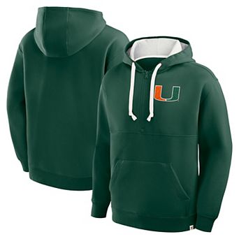 Men's Fanatics Green Miami Hurricanes Hometown Premium Rise And Conquer Half-Zip Hoodie