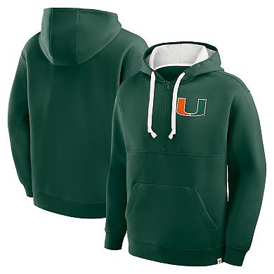 Men's Fanatics Green Miami Hurricanes Hometown Premium Rise And Conquer Half-Zip Hoodie