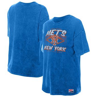 Women's New Era Blue New York Mets Mineral Wash Oversized T-Shirt