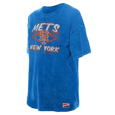 Women's New Era Blue New York Mets Mineral Wash Oversized T-Shirt