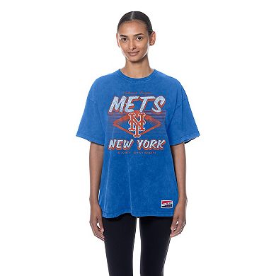 Women's New Era Blue New York Mets Mineral Wash Oversized T-Shirt