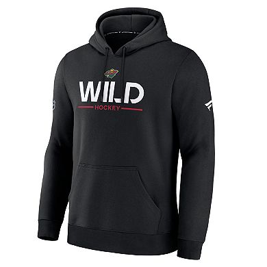 Men's Fanatics Black Minnesota Wild Authentic Pro Primary Hoodie