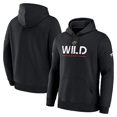 Men's Fanatics Black Minnesota Wild Authentic Pro Primary Hoodie
