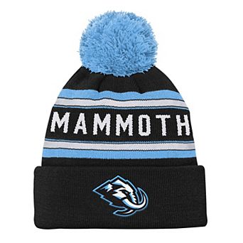 Youth Outerstuff Black Utah Mammoth Jacquard Cuffed Knit Hat with Pom