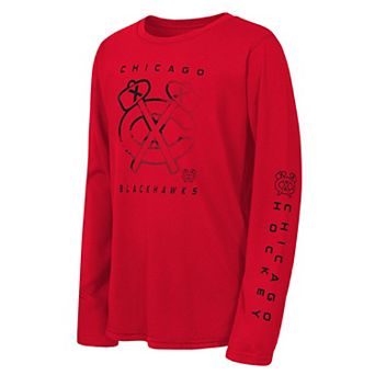 Youth Outerstuff Red Chicago Blackhawks Seize the Win Long Sleeve T-Shirt