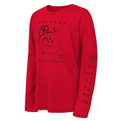 Youth Outerstuff Red Chicago Blackhawks Seize the Win Long Sleeve T-Shirt