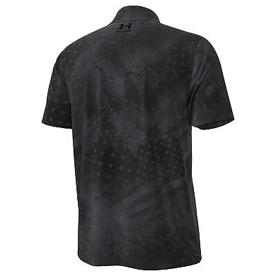 Men's Under Armour Black Wisconsin Badgers Freedom Collection ArmourFuse Polo