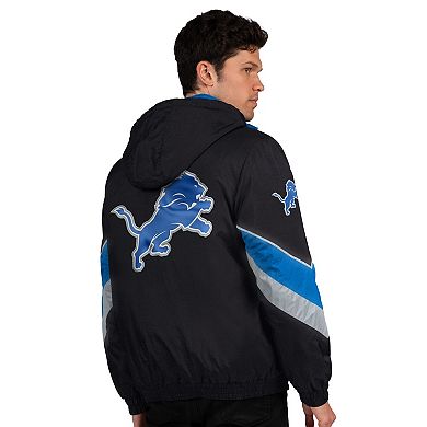 Men's Starter Black/Blue Detroit Lions Thursday Night Gridiron Full-Zip Jacket