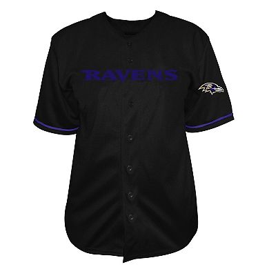 Men's Fanatics Lamar Jackson Black Baltimore Ravens Big & Tall Baseball Button-Up Shirt