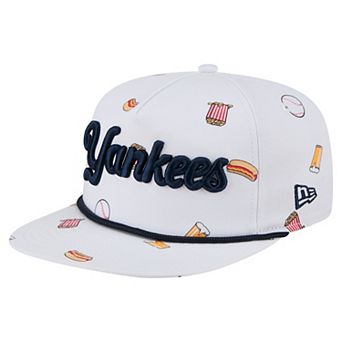 Men's New Era White New York Yankees Team Cheer Rope 19TWENTY Adjustable Hat