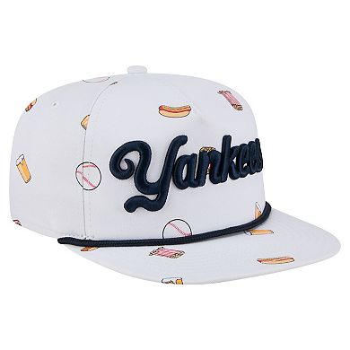 Men's New Era White New York Yankees Team Cheer Rope 19TWENTY Adjustable Hat