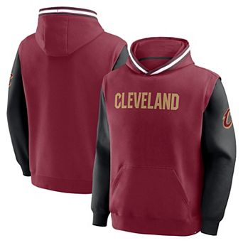 Men's Fanatics Wine/Black Cleveland Cavaliers Half Court Shot Clock Fastbreak Hoodie