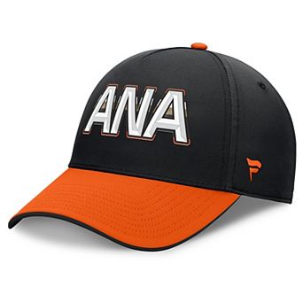 Men's Fanatics Black/Orange Anaheim Ducks Authentic Pro Rink Team Code Flex Hat