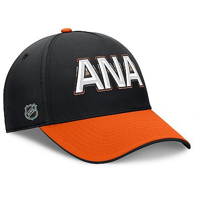 Men's Fanatics Black/Orange Anaheim Ducks Authentic Pro Rink Team Code Flex Hat