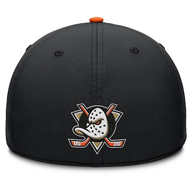 Men's Fanatics Black/Orange Anaheim Ducks Authentic Pro Rink Team Code Flex Hat