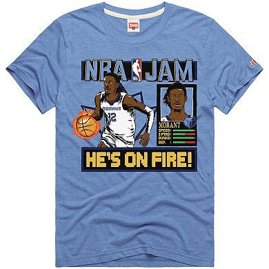 Unisex Homage Ja Morant Light Blue Memphis Grizzlies NBA Jam Tri-Blend T-Shirt