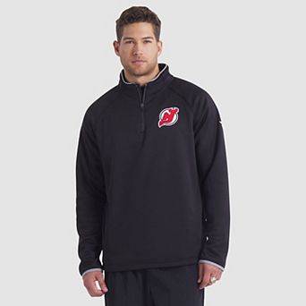 Men's Fanatics Black New Jersey Devils Authentic Pro Rink Raglan Quarter-Zip Pullover