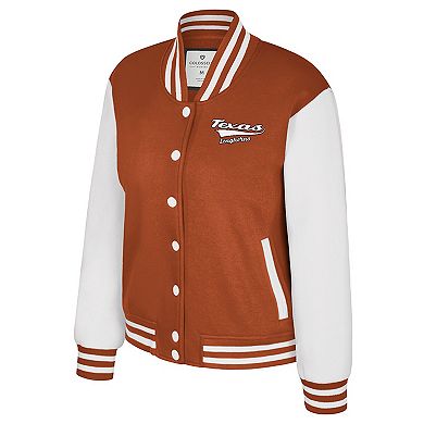 Women's Colosseum Texas Orange Texas Longhorns French Baguette Full Snap Fleece Jacket