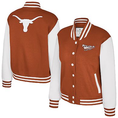 Women's Colosseum Texas Orange Texas Longhorns French Baguette Full Snap Fleece Jacket