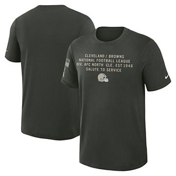 Men's Nike Dark Green Cleveland Browns 2025 Salute to Service Sideline Slub Dri-FIT T-Shirt