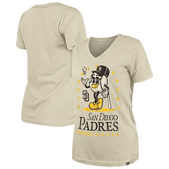 Women's New Era Sand San Diego Padres Little Miss 2 V-Neck T-Shirt