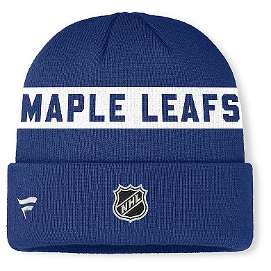 Men's Fanatics Blue Toronto Maple Leafs Authentic Pro Rink Cuffed Knit Hat