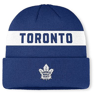 Men's Fanatics Blue Toronto Maple Leafs Authentic Pro Rink Cuffed Knit Hat