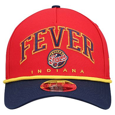 Men's New Era Red Indiana Fever Bold Arch 9FORTY A-Frame M-Crown Adjustable Hat
