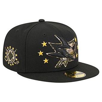 Men's New Era Black San Jose Sharks Military Appreciation Digital Camo Stars 59FIFTY Fitted Hat