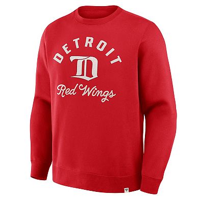 Men's Fanatics Red Detroit Red Wings Vintage Stickler Sweatshirt
