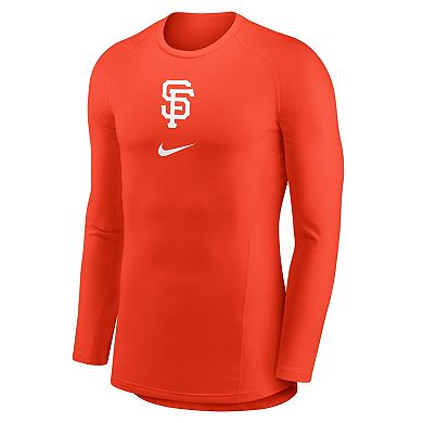 Men's Nike Orange San Francisco Giants City Connect Base Layer Raglan Long Sleeve Performance T-Shirt