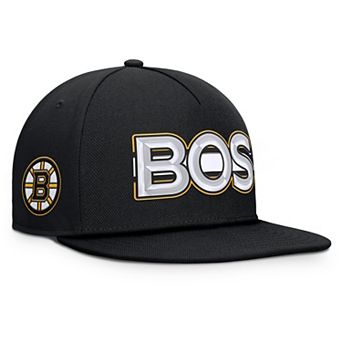 Men's Fanatics Black Boston Bruins Authentic Pro Rink Team Code Snapback Hat