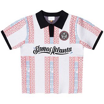 Unisex Live Breathe Futbol White Atlanta United FC Somos Collection Knitted Polo