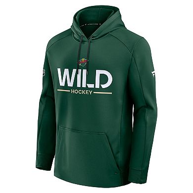 Men's Fanatics Green Minnesota Wild Authentic Pro Rink Hoodie