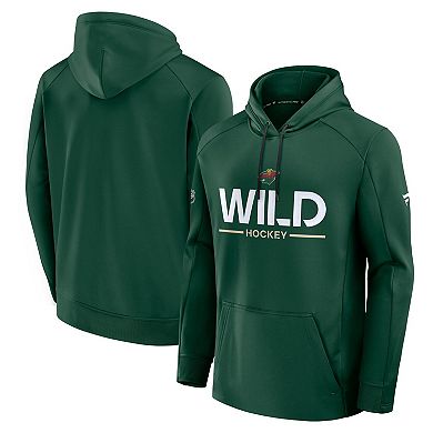 Men's Fanatics Green Minnesota Wild Authentic Pro Rink Hoodie