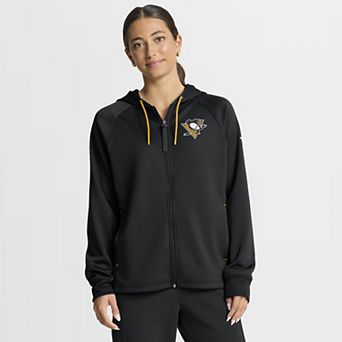 Women's Fanatics Black Pittsburgh Penguins Authentic Pro Rink Raglan Full-Zip Hoodie
