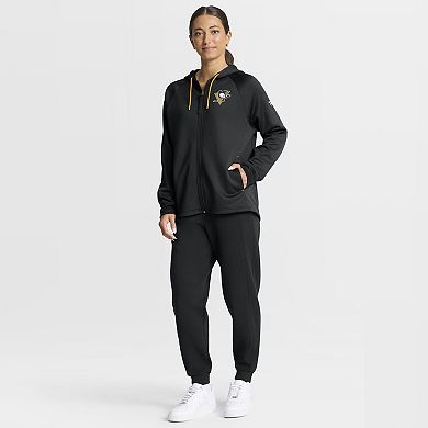 Women's Fanatics Black Pittsburgh Penguins Authentic Pro Rink Raglan Full-Zip Hoodie