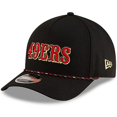 Youth New Era Black San Francisco 49ers 2025 Rivalries Collection 9FORTY A-Frame Adjustable Hat