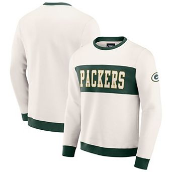 Men's Darius Rucker Collection by Fanatics Cream Green Bay Packers Colorblock Pullover Sweatshirt
