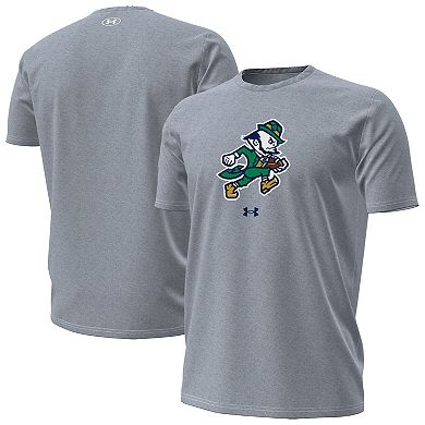 Men's Under Armour Gray Notre Dame Fighting Irish Leprechaun Performance T-Shirt