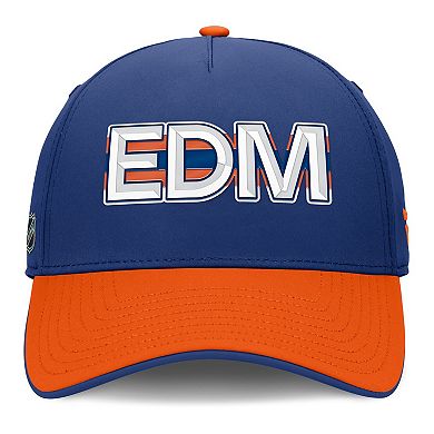 Men's Fanatics Royal/Orange Edmonton Oilers Authentic Pro Rink Team Code Flex Hat