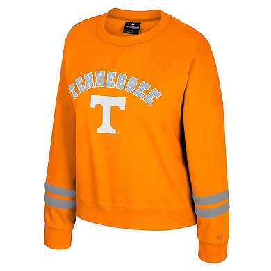 Women's Colosseum Tennessee Orange Tennessee Volunteers Splashy Crewneck Fleece Sweatshirt