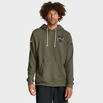 Men's Nike Olive New England Patriots 2025 Salute to Service Sideline Standard Issue Dri-FIT Hoodie