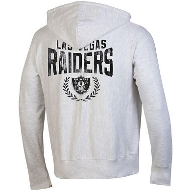 Men's Champion Heather Gray Las Vegas Raiders Reverse Weave Full-Zip Hoodie